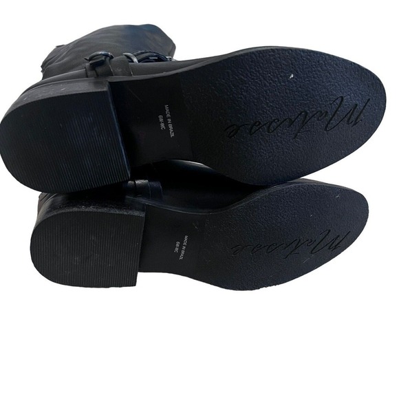 Matisse Flashback Black Leather Tall Riding Boots Size 6 Wide NWOB Fashion Zip - Picture 7 of 8